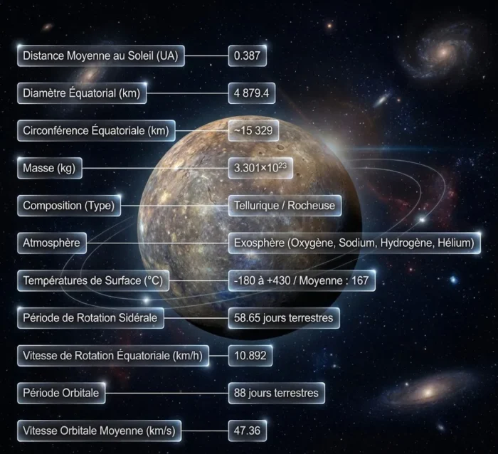 mercure ; la premi&egrave;re et la plus chaude